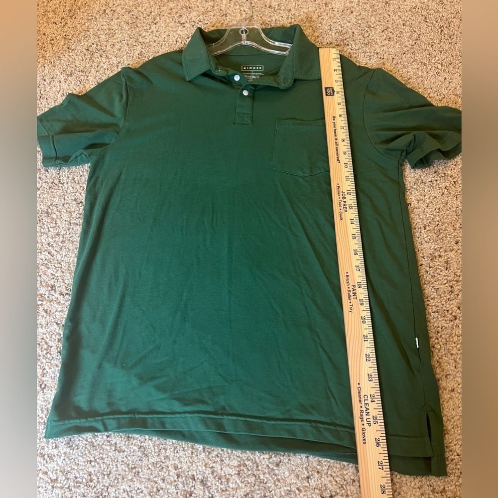 Kickee Mens Medium Green Bamboo Organic Cotton Polo Shirt - Picture 8 of 8